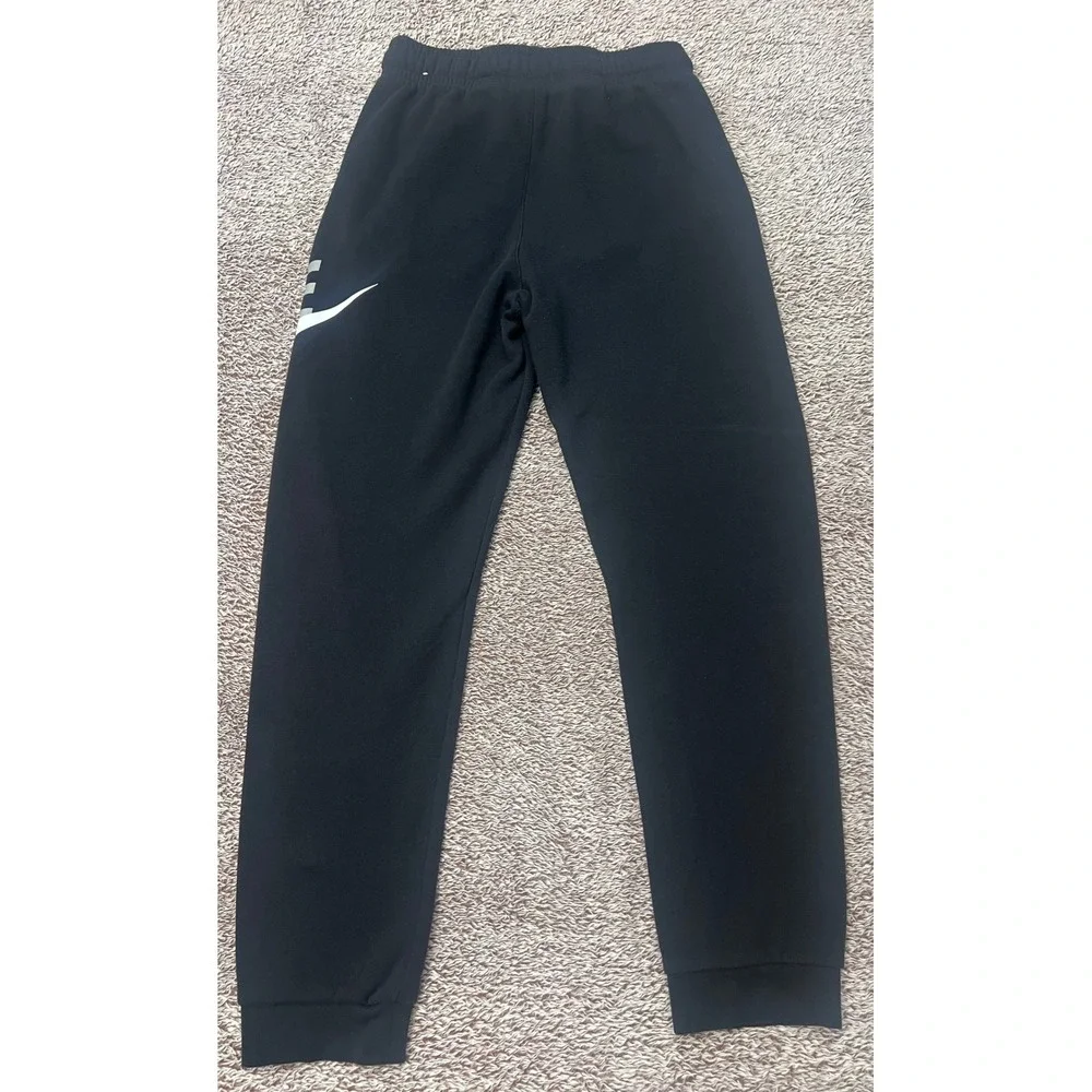 Nike Kids Youth L Black Fleece Jogger Sweatpants Big Logo Swoosh